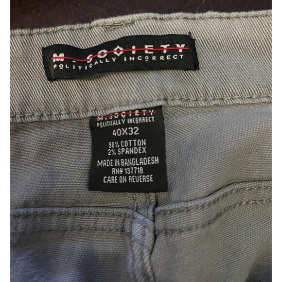 M Society Jeans Mens 40x32 Gray Moto Biker Distressed Zipper Pocket Stretch - Picture 7 of 8